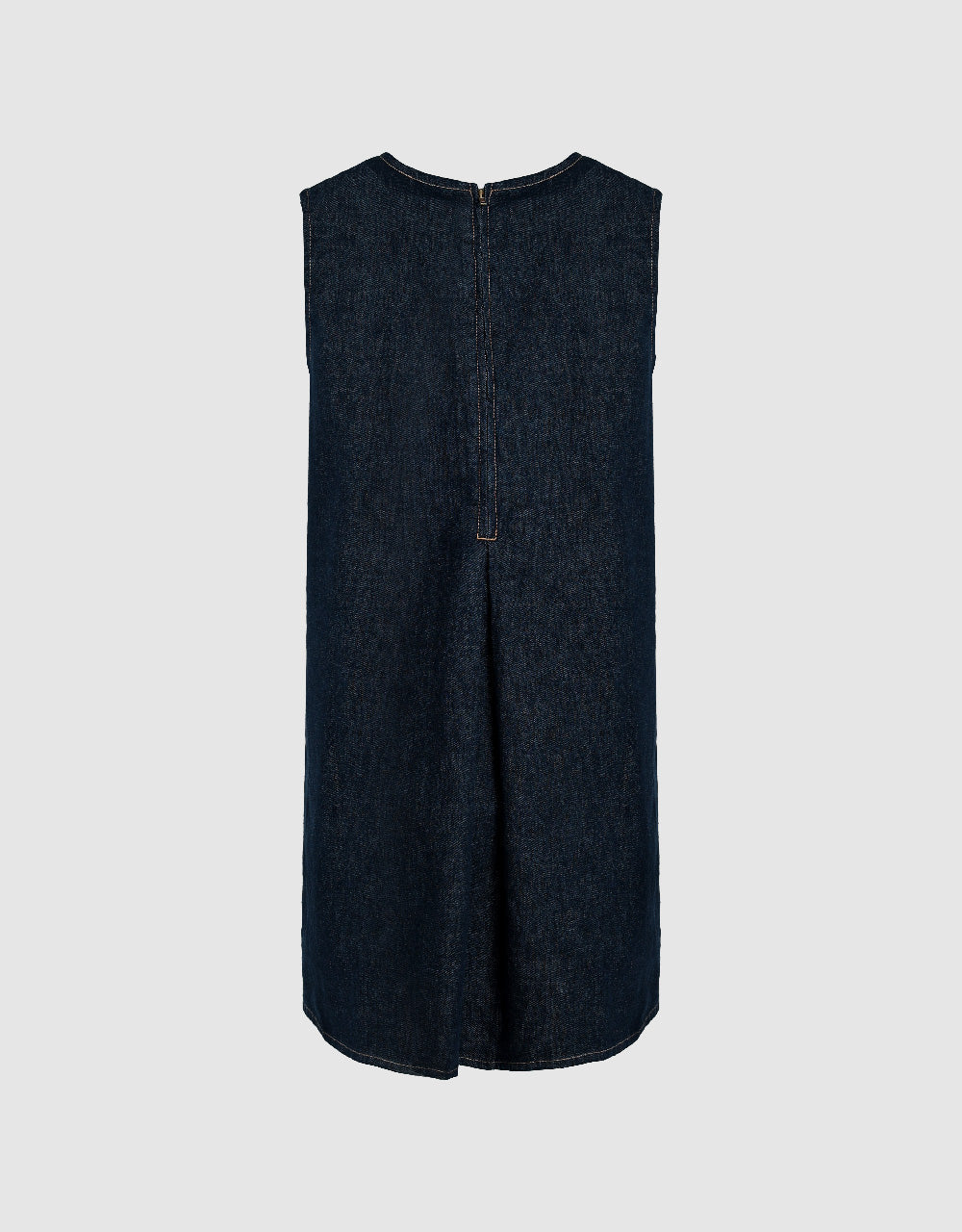 Sleeveless Crew Neck Denim Dress