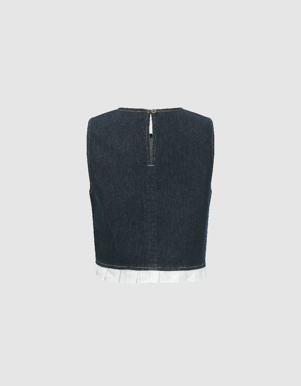 Sleeveless Crew Neck Denim Top