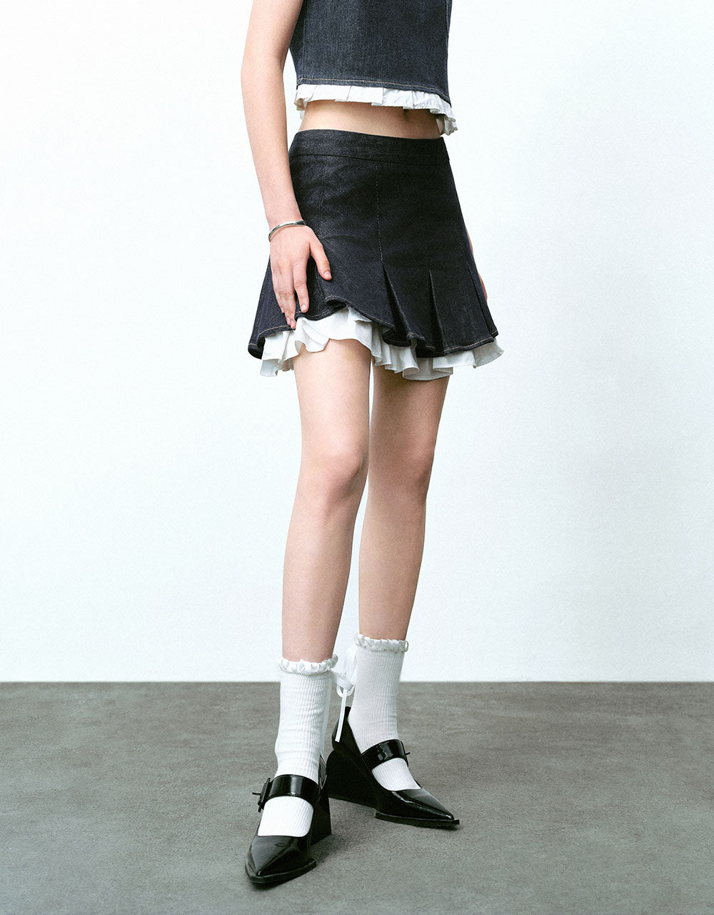 Mini A-Line Denim Skirt