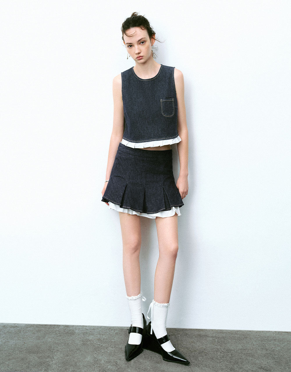 Mini A-Line Denim Skirt