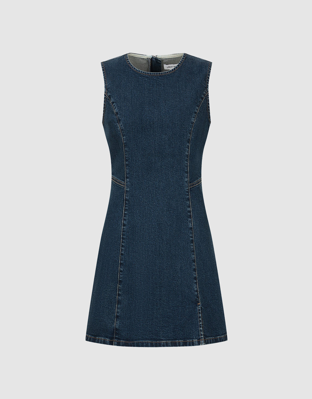 Sleeveless Crew Neck Denim Dress