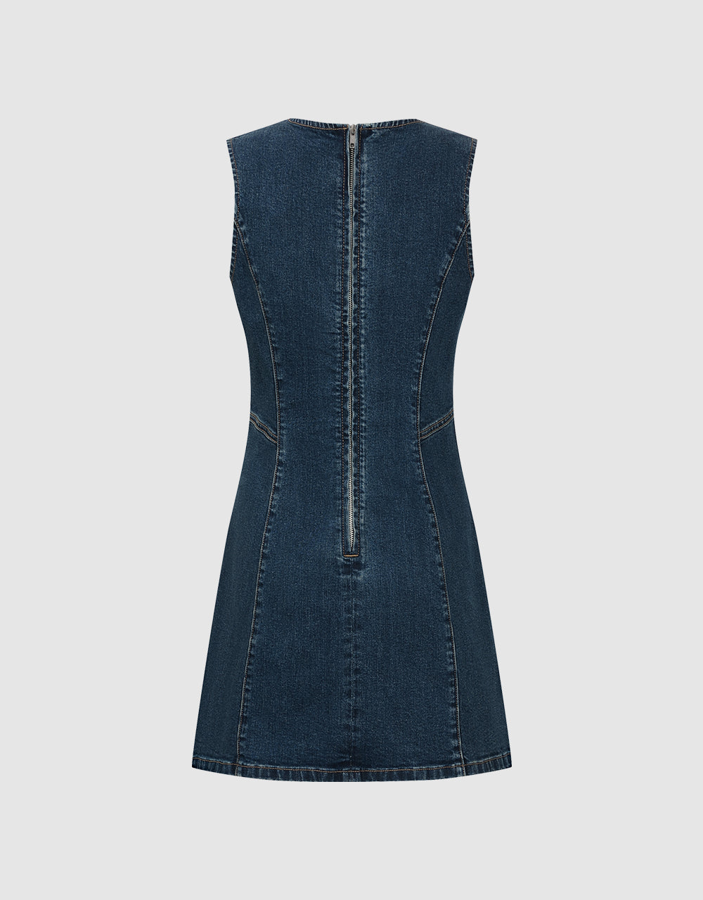 Sleeveless Crew Neck Denim Dress