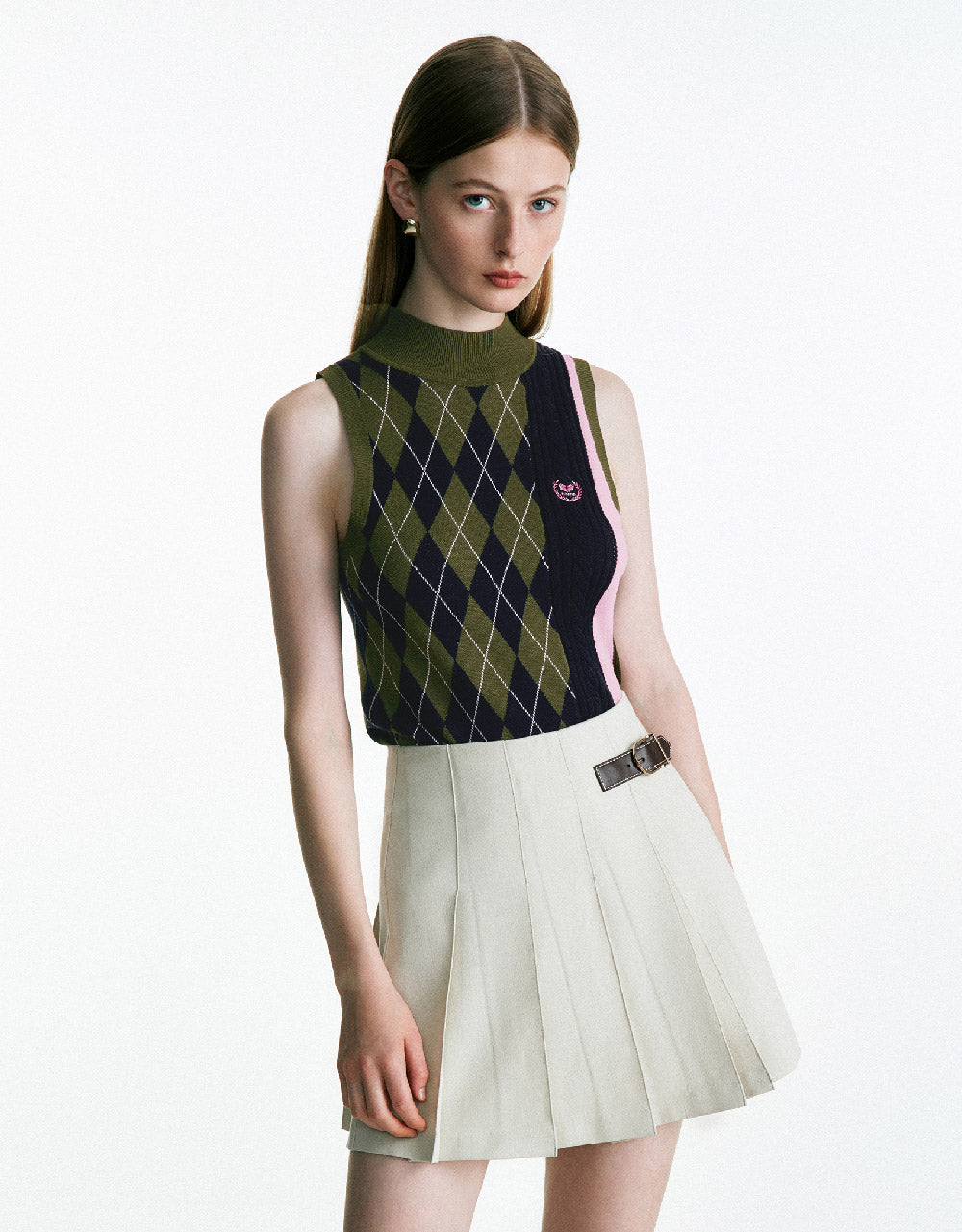 Turtle Neck Knitted Tank Top