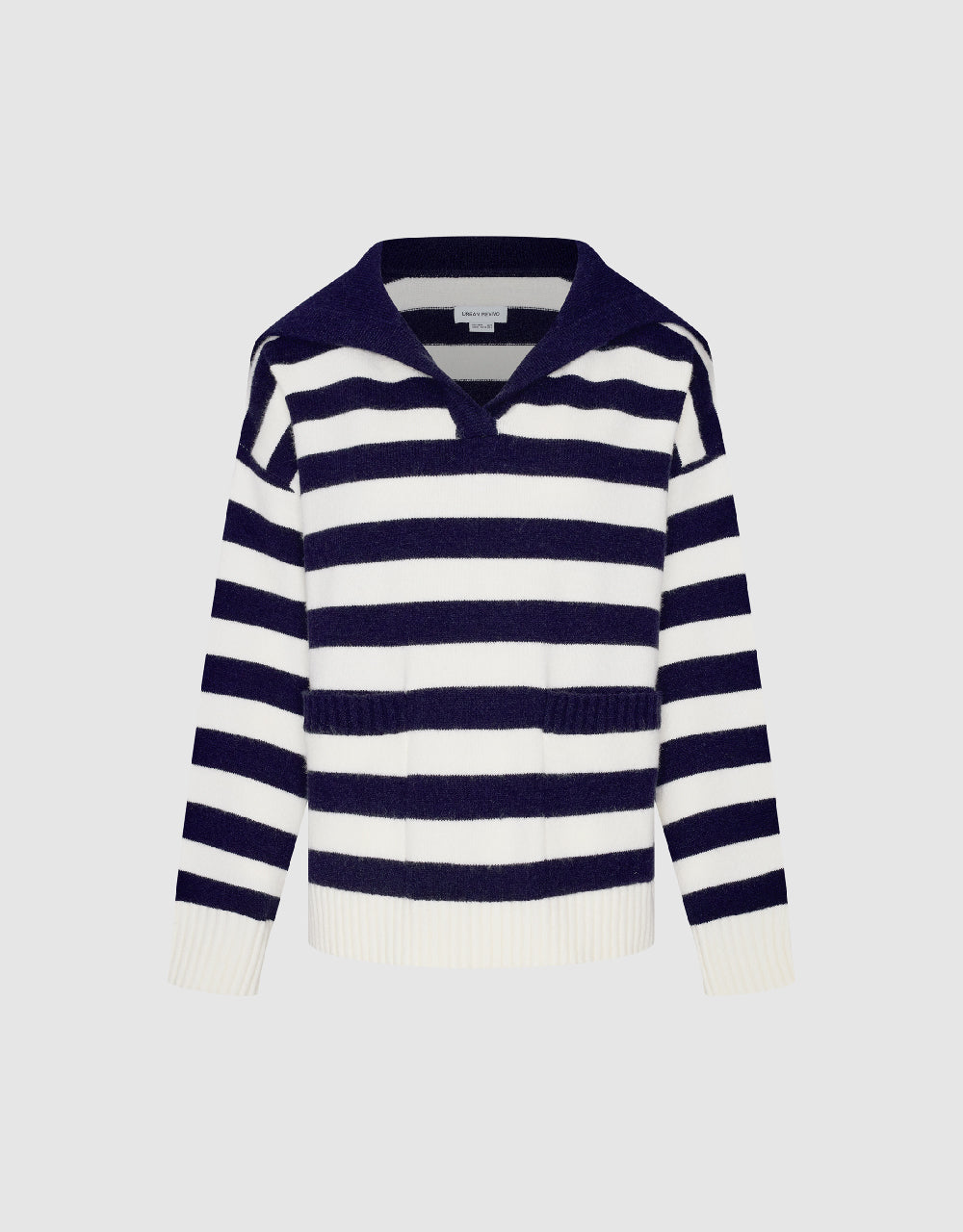 Striped Lapel Knitted T-Shirt