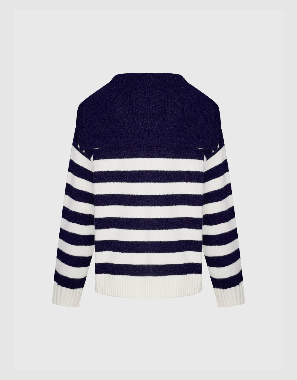 Striped Lapel Knitted T-Shirt