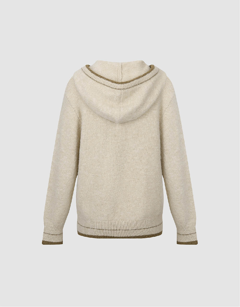 Drop Shoulder Sleeve Hooded Knitted T-Shirt