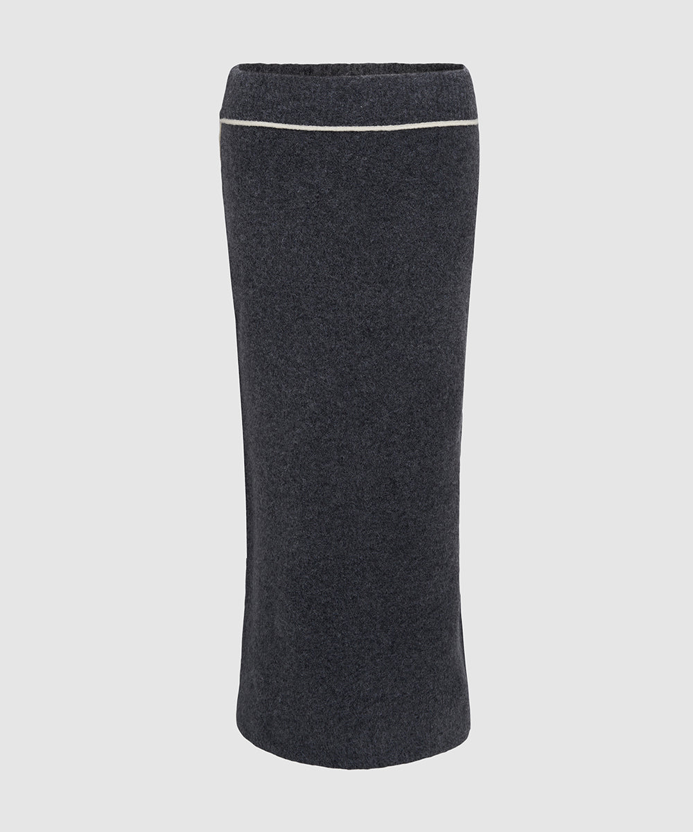 Midi Straight Knitted Skirt