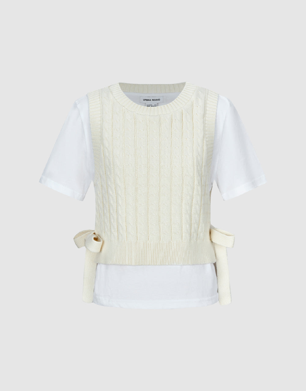 2 In 1 Crew Neck Knitted T-Shirt