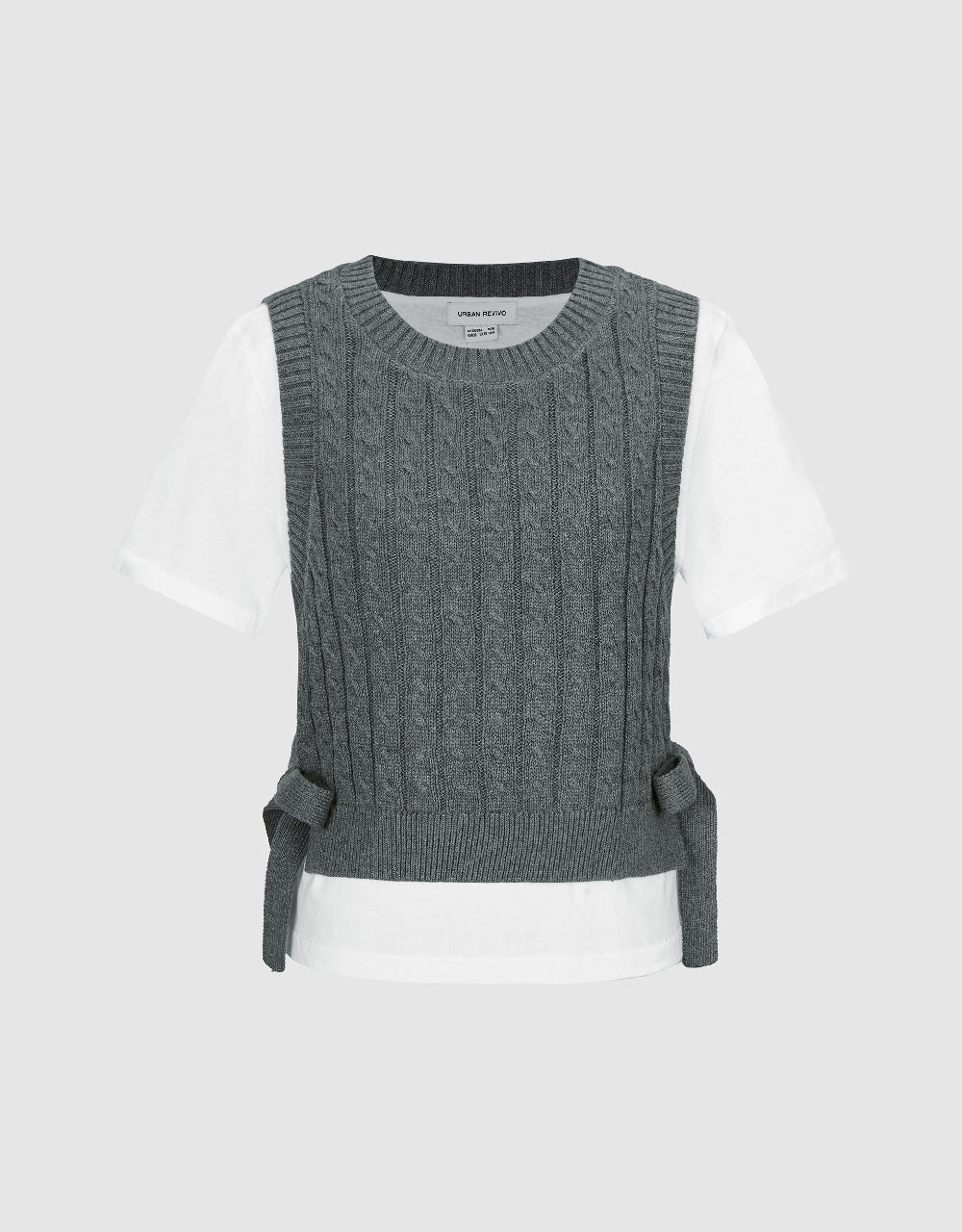 2 In 1 Crew Neck Knitted T-Shirt