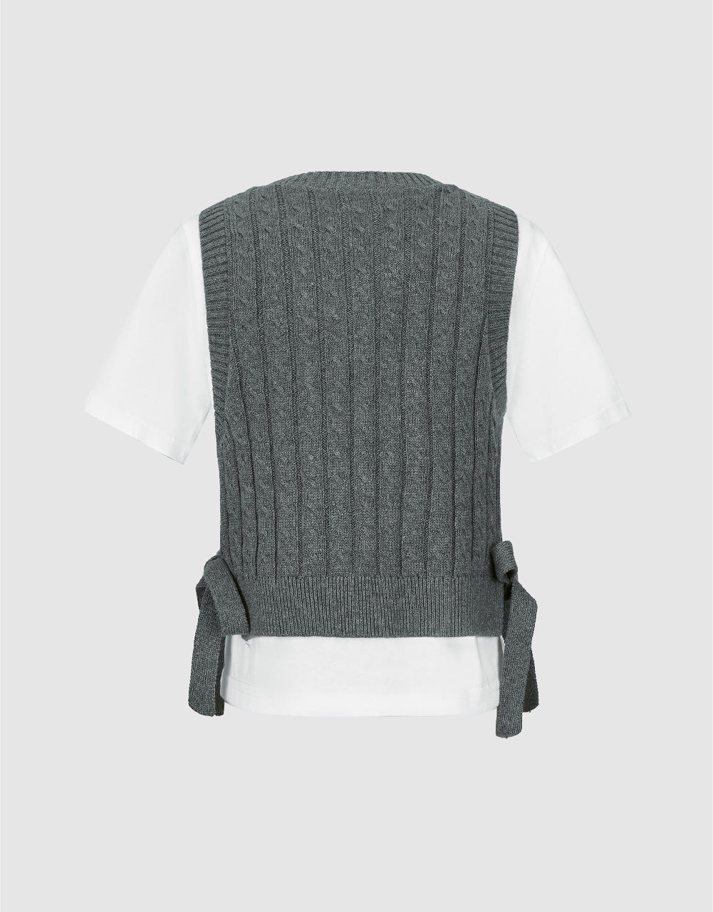 2 In 1 Crew Neck Knitted T-Shirt