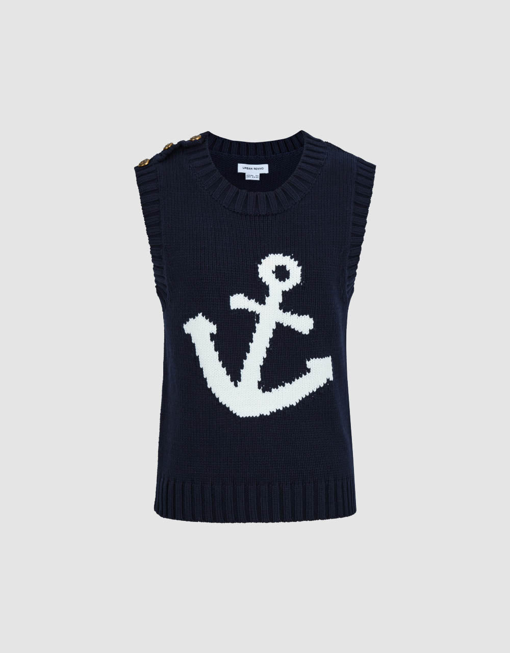 Anchor Crew Neck Knitted Vest