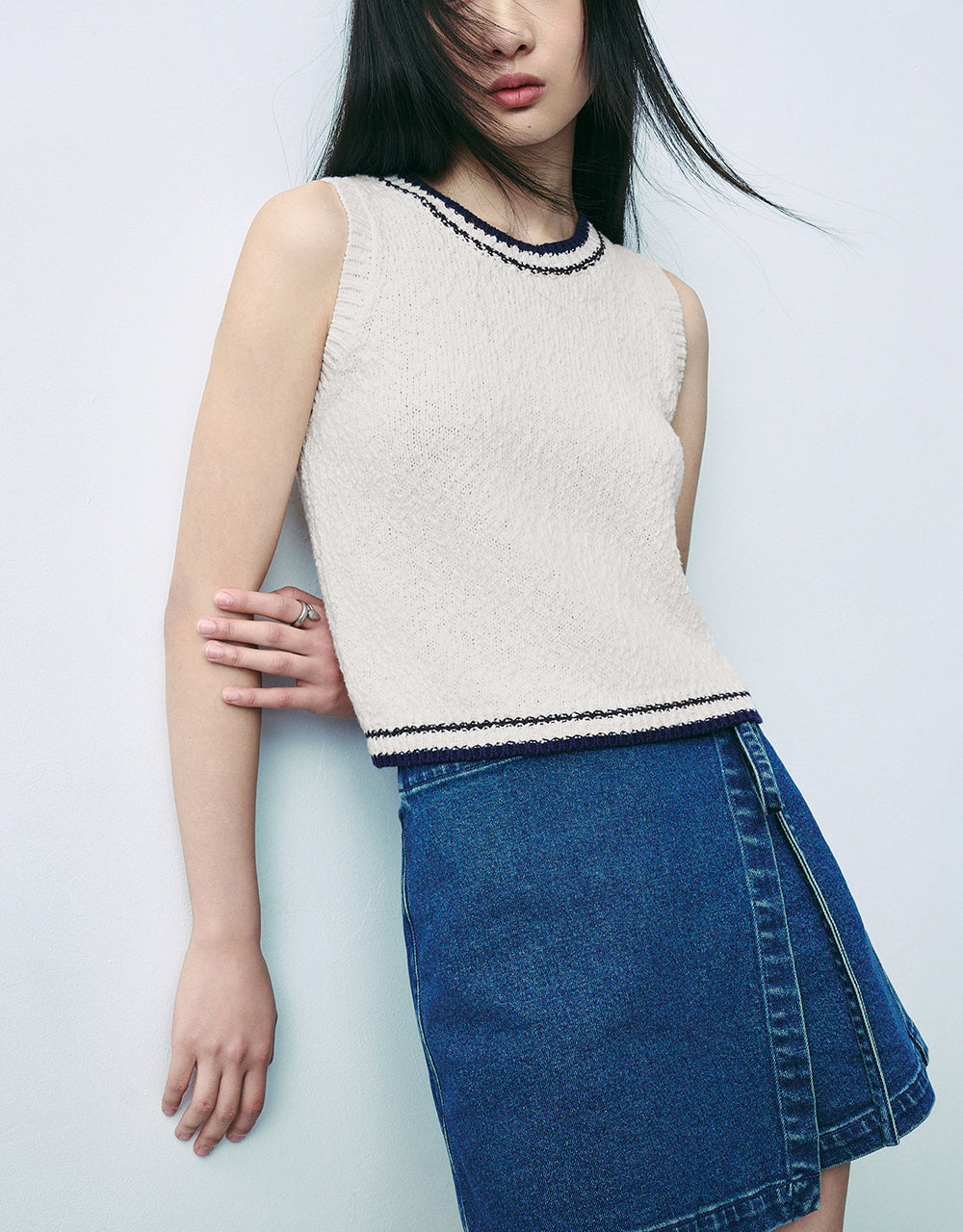 Crew Neck Knitted Tank Top