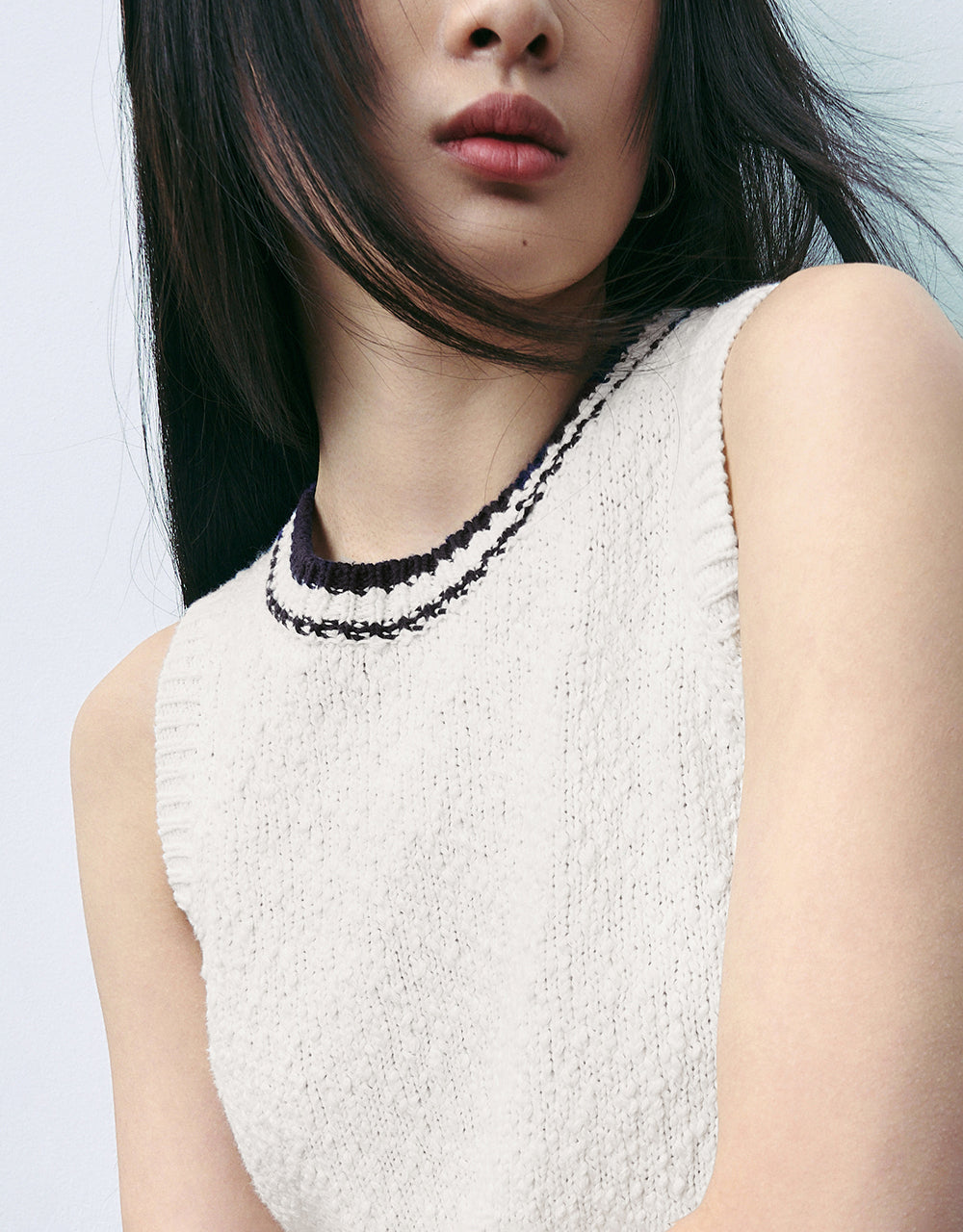 Crew Neck Knitted Tank Top