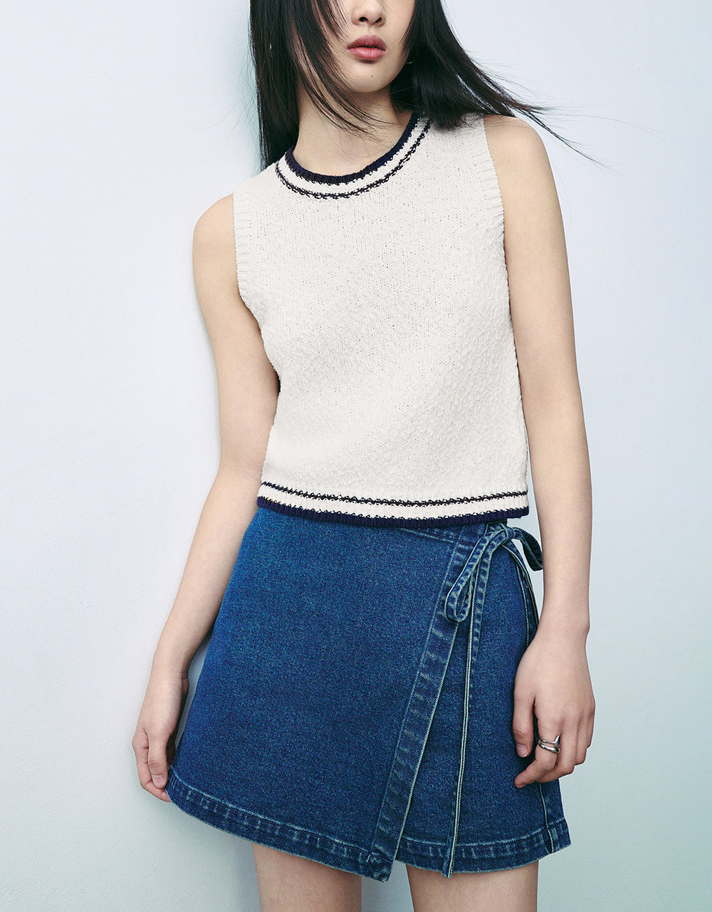 Crew Neck Knitted Tank Top