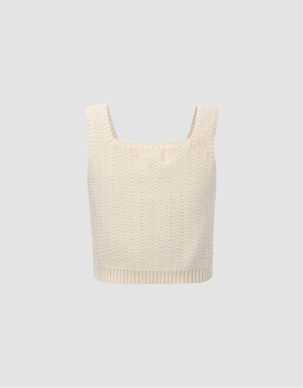 Square-cut Collar Knitted Tank Top