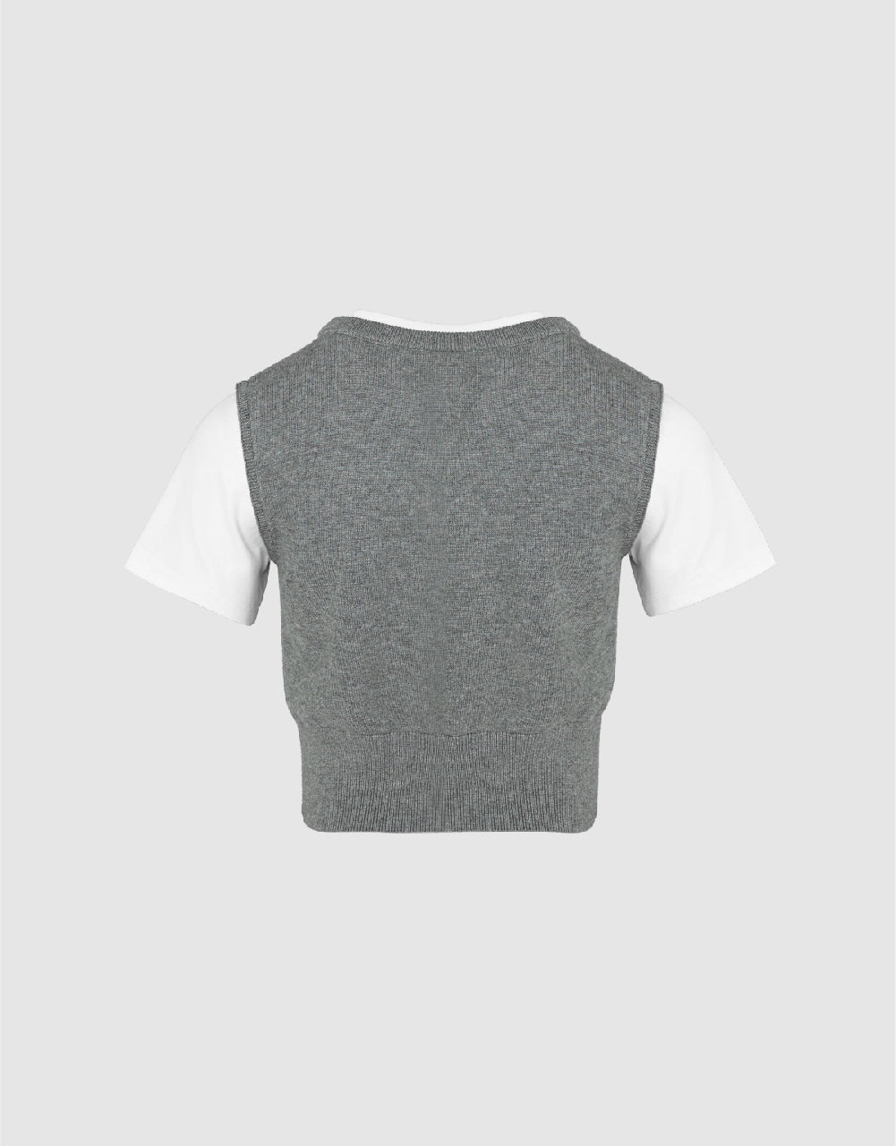 2 In 1 Crew Neck Knitted T-Shirt