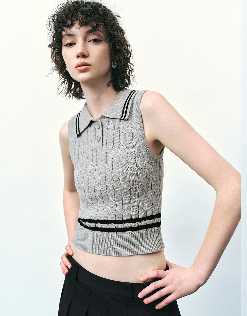 Lapel Knitted Vest