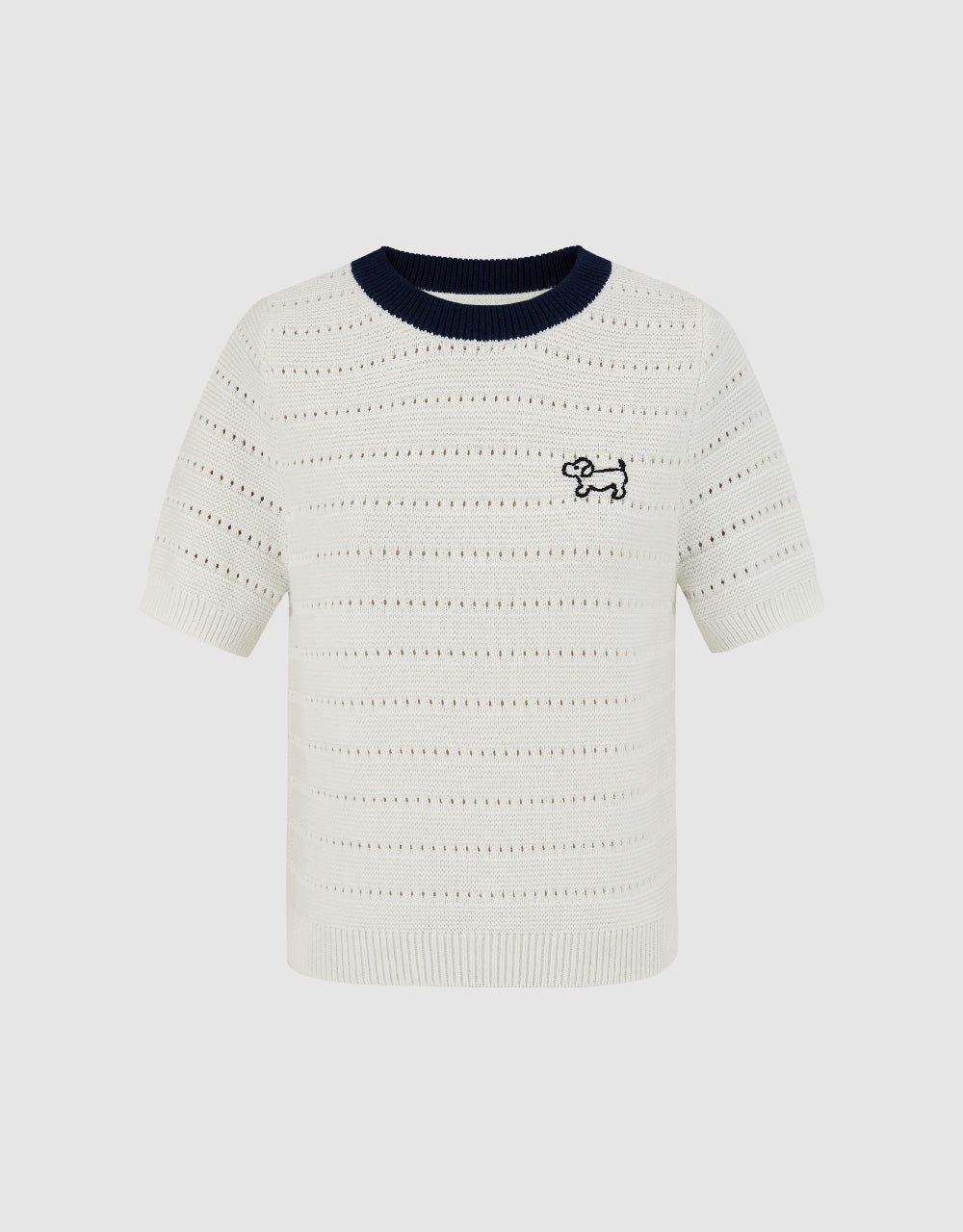 Crew Neck Knitted T-Shirt