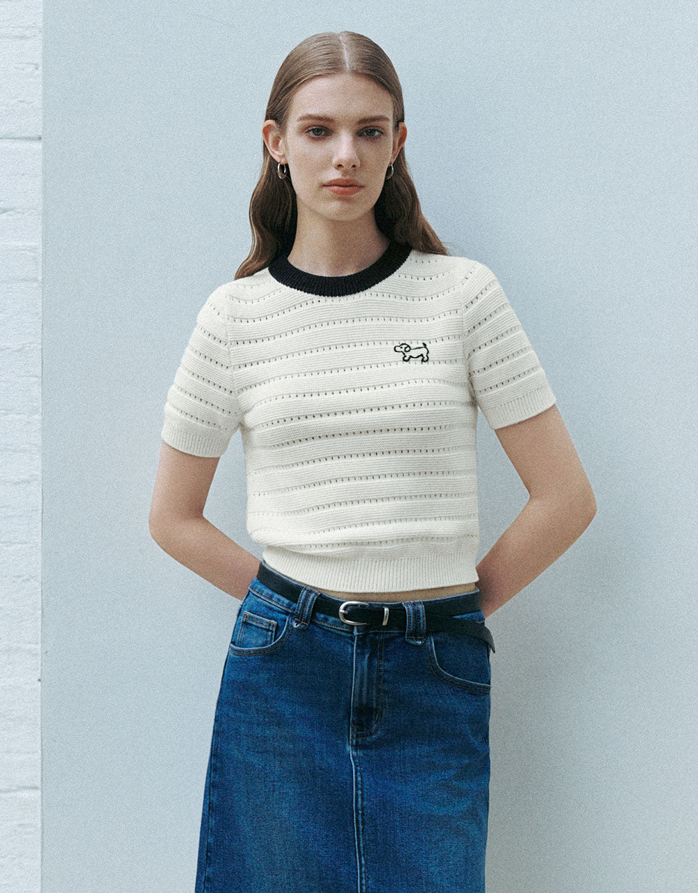 Crew Neck Knitted T-Shirt