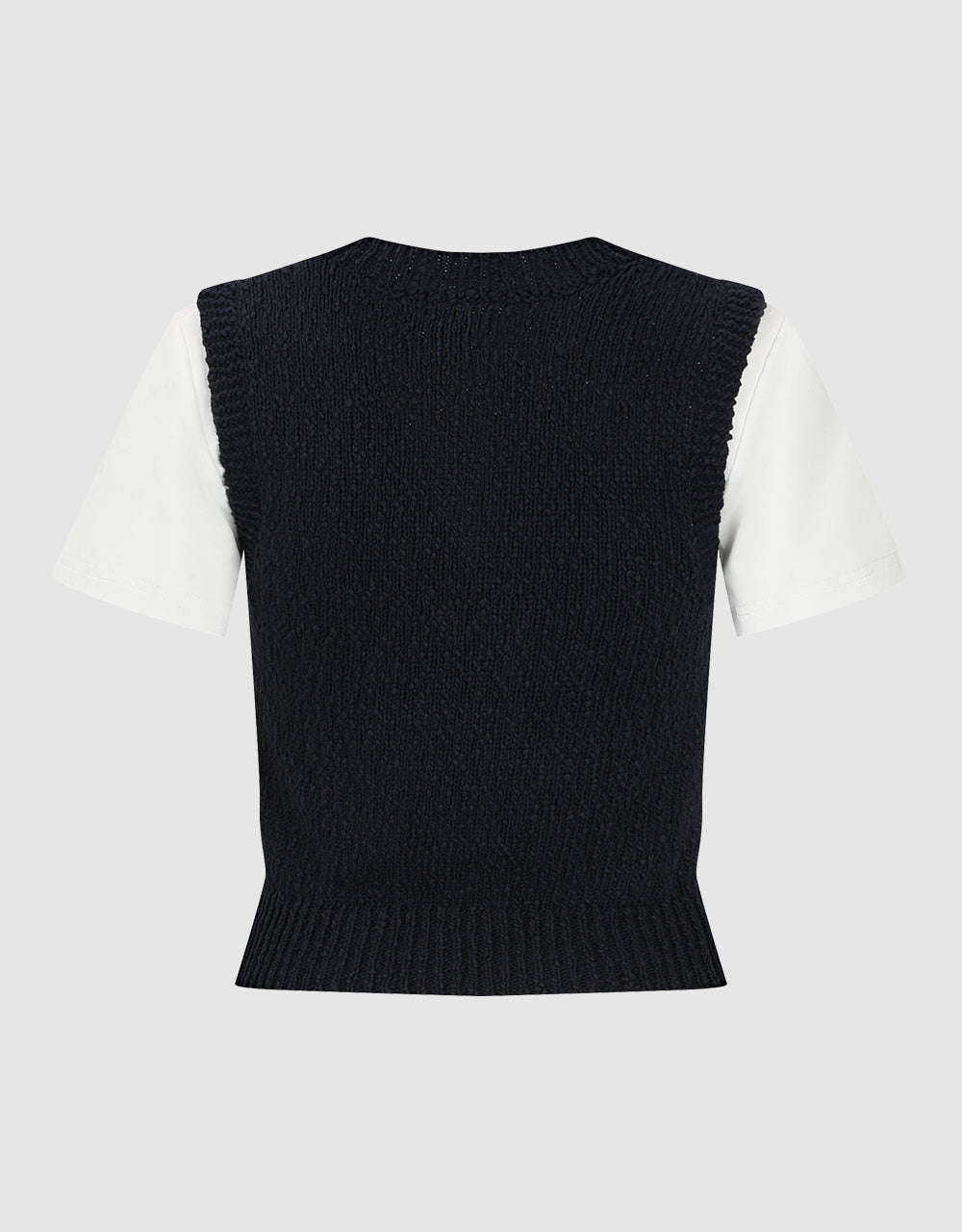 Crew Neck Skinny Knitted T-Shirt