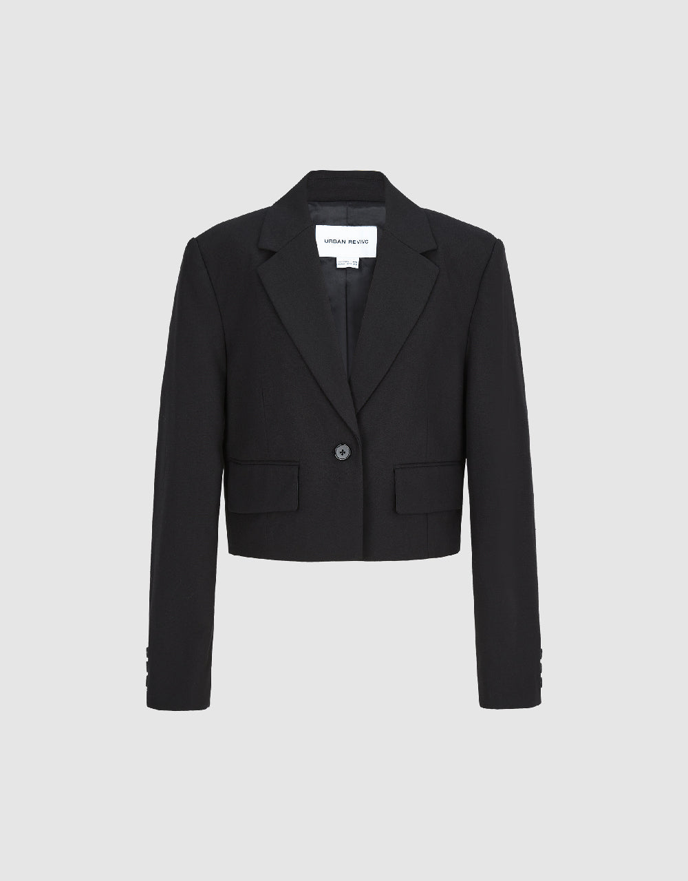 Cropped Notch Lapel Blazer