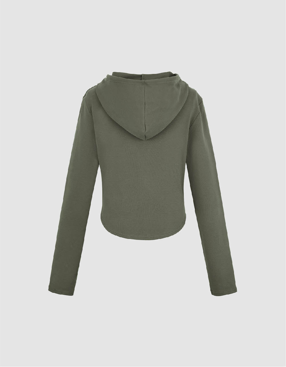 Zipper Front Hooded Knitted Jacket