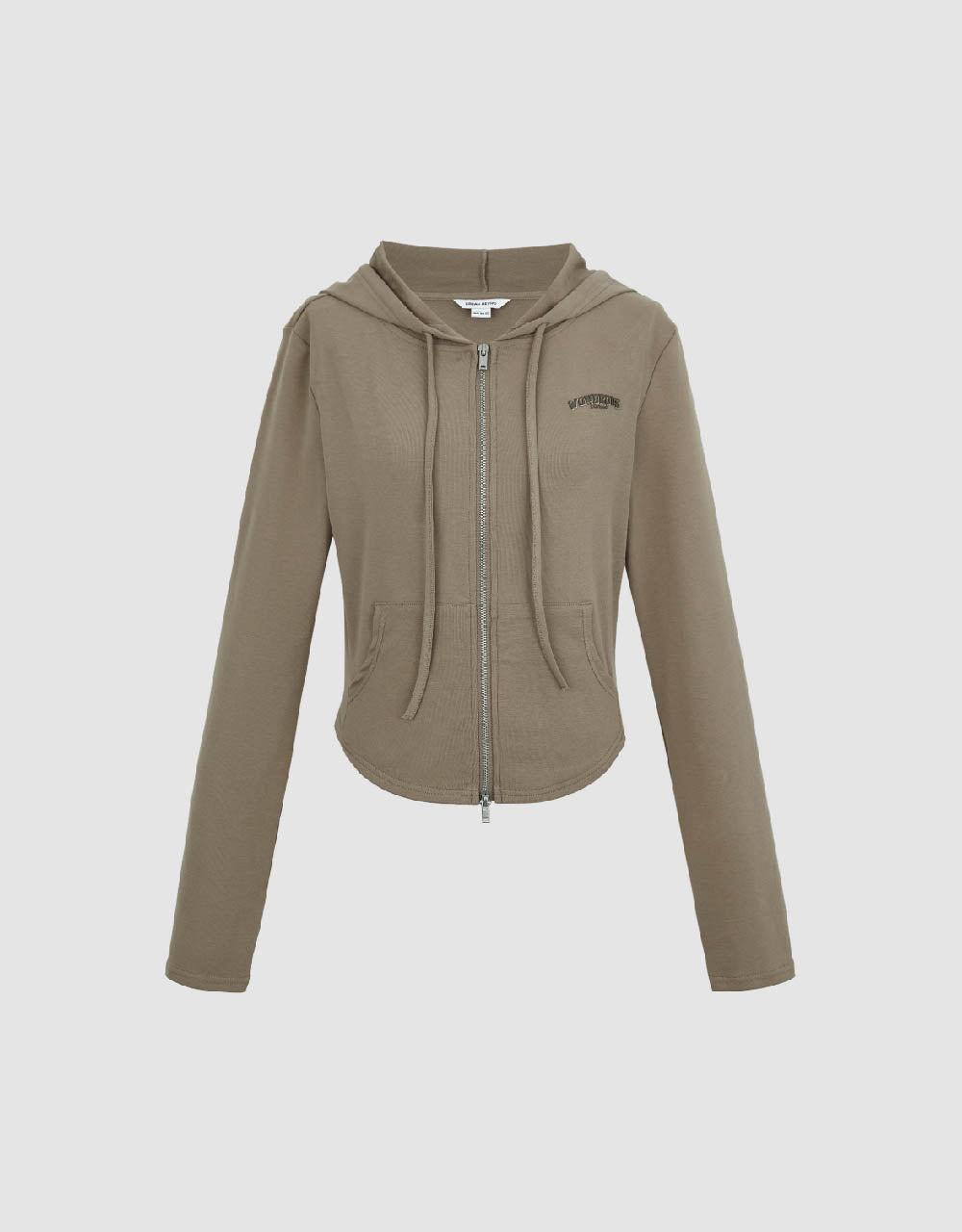 Zipper Front Hooded Knitted Jacket