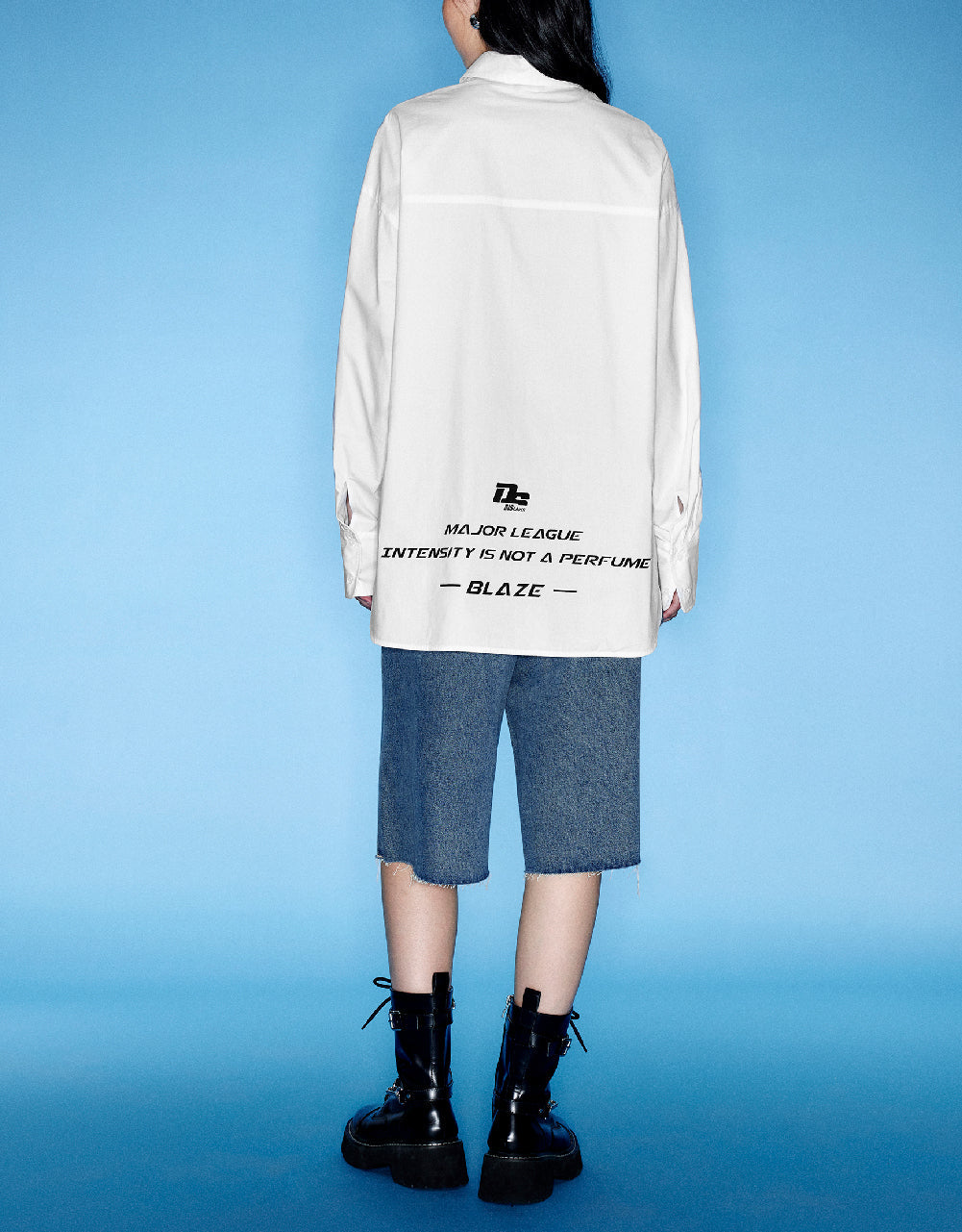 Letter Printed Lapel Shirt