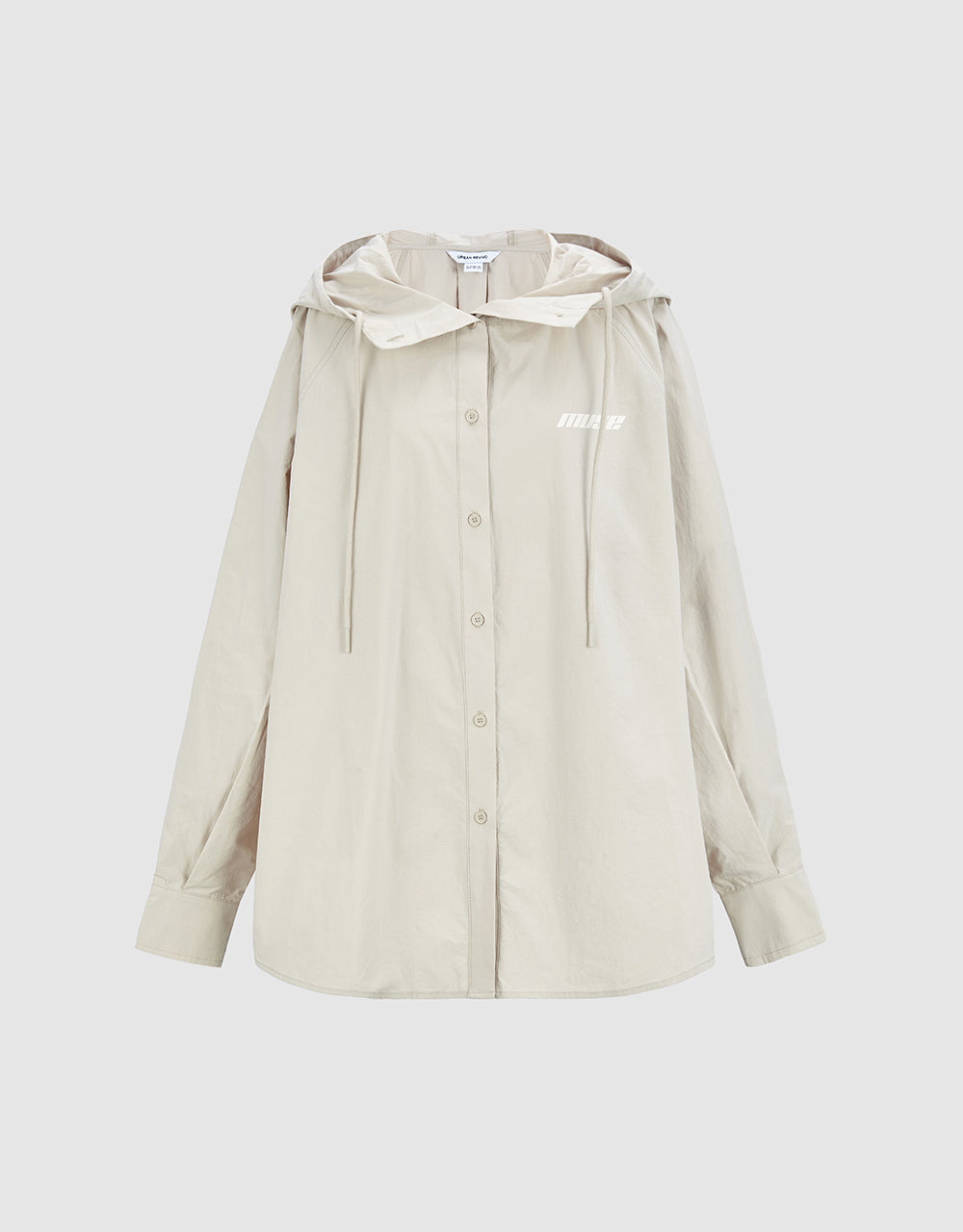 Press Button Hooded Oversized Shirt