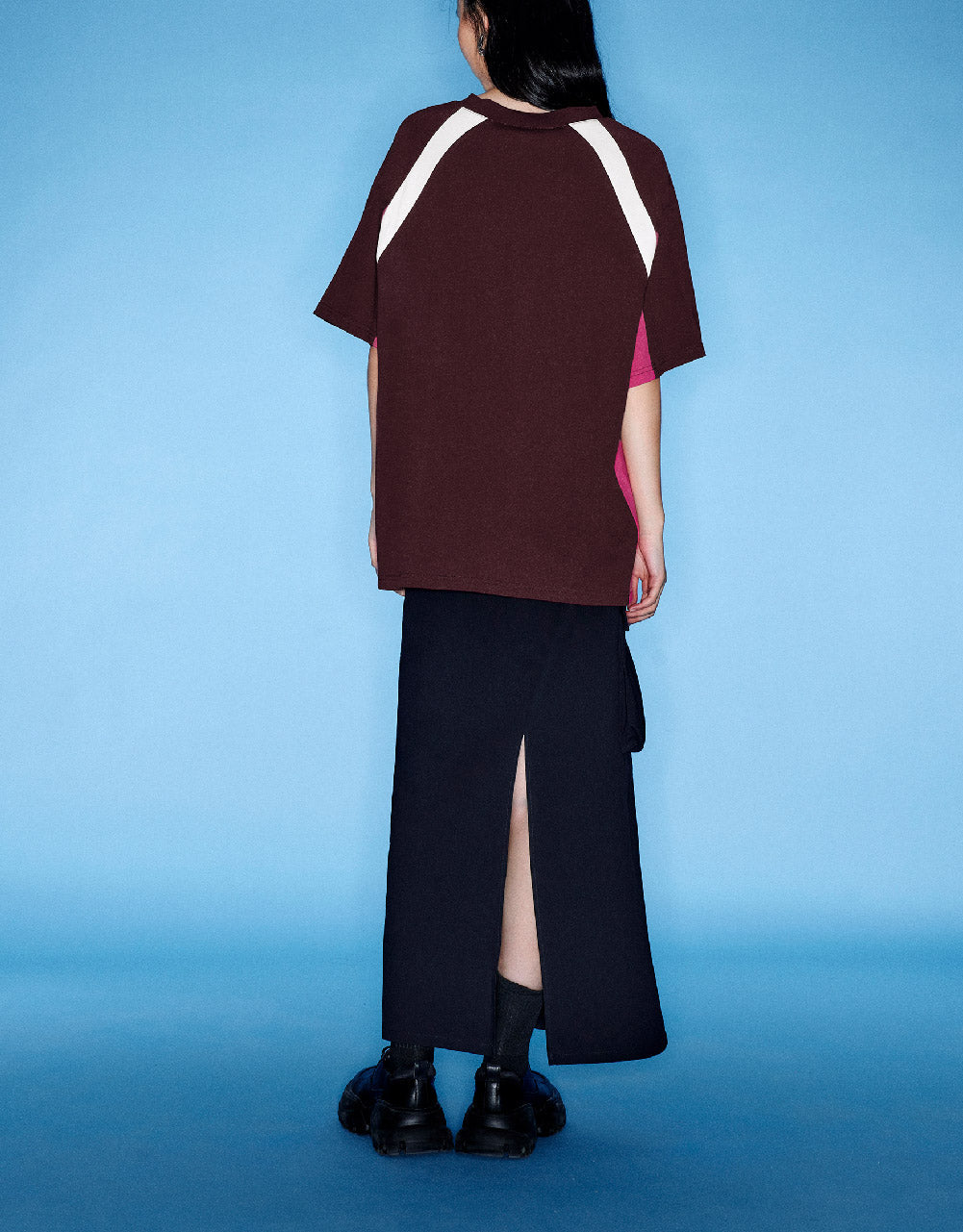 Letter Printed Raglan Sleeve Loose T-Shirt