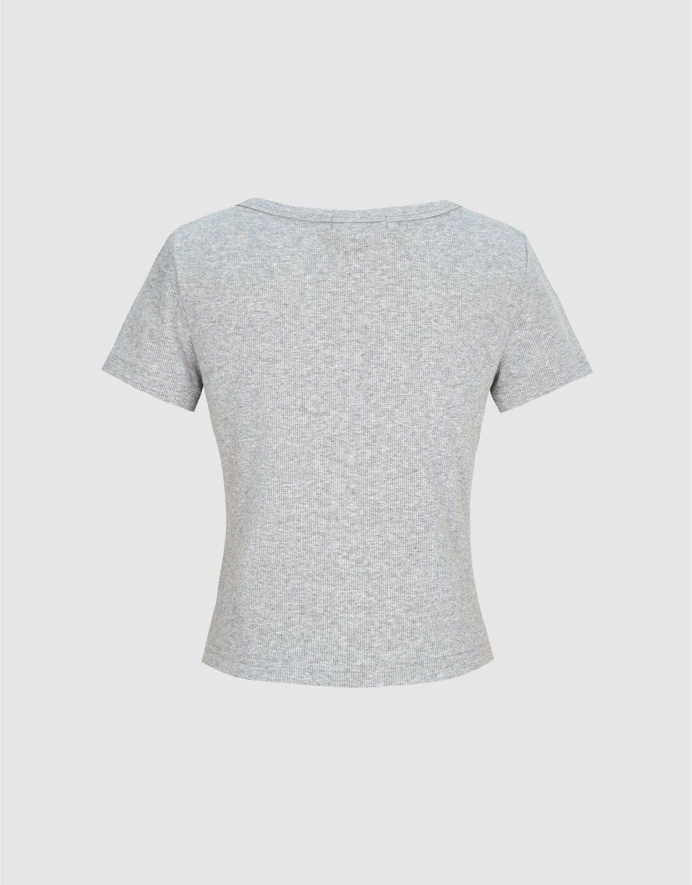 Letter Printed U Neck T-Shirt