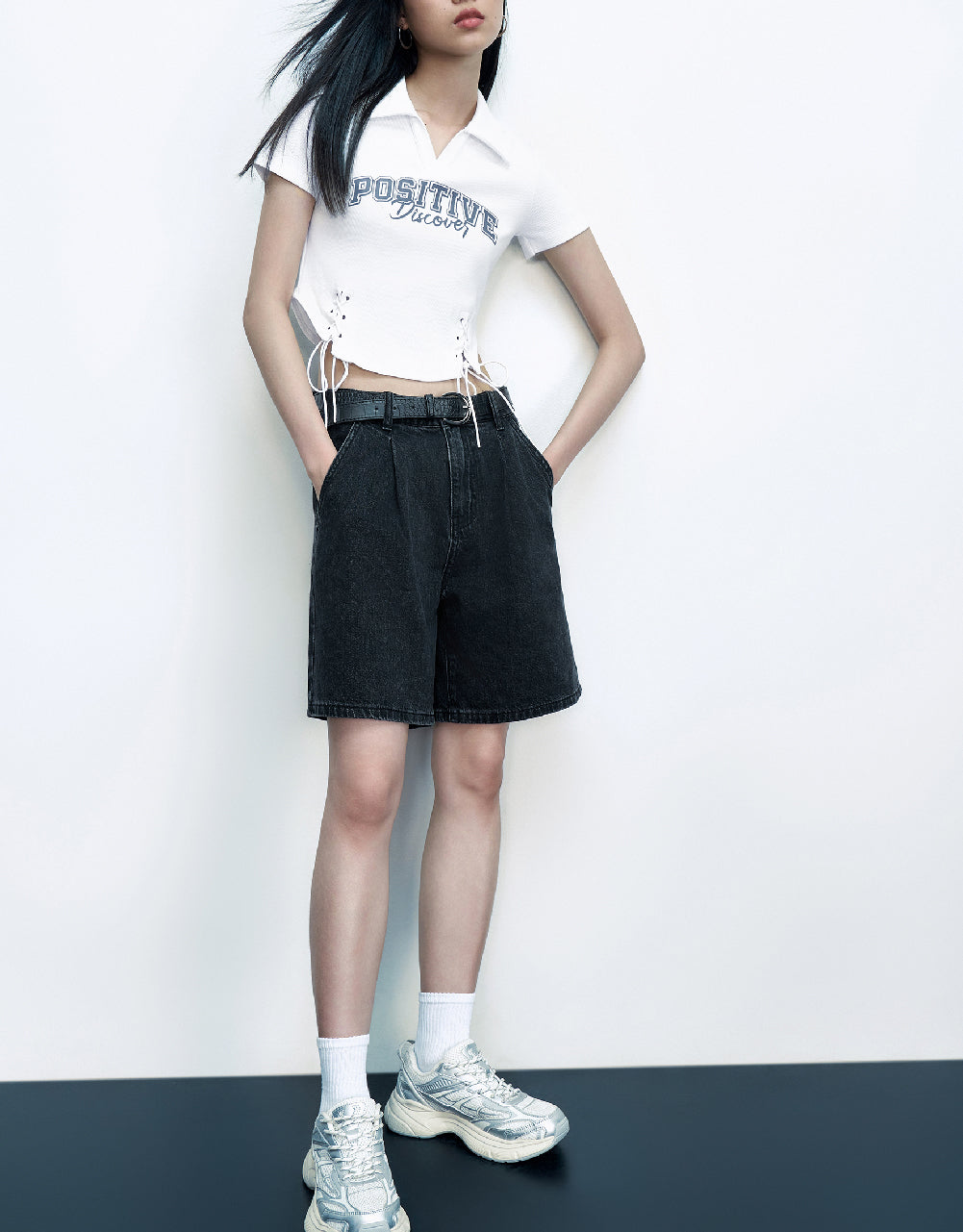 Letter Printed Polo  T-Shirt