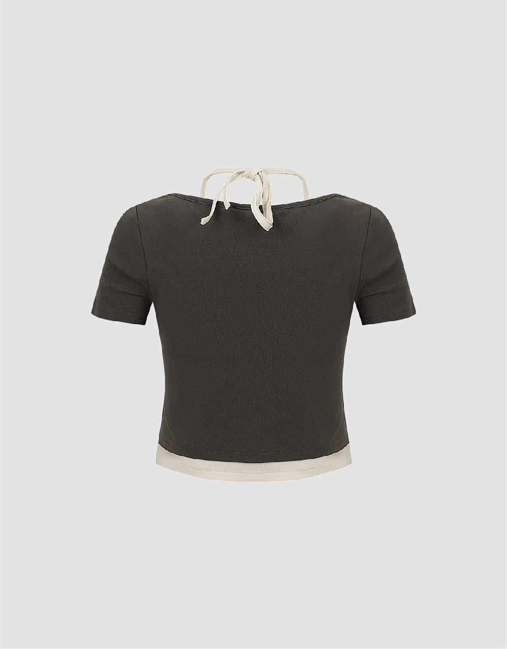 Halter Neck 2 In 1 Knitted T-Shirt