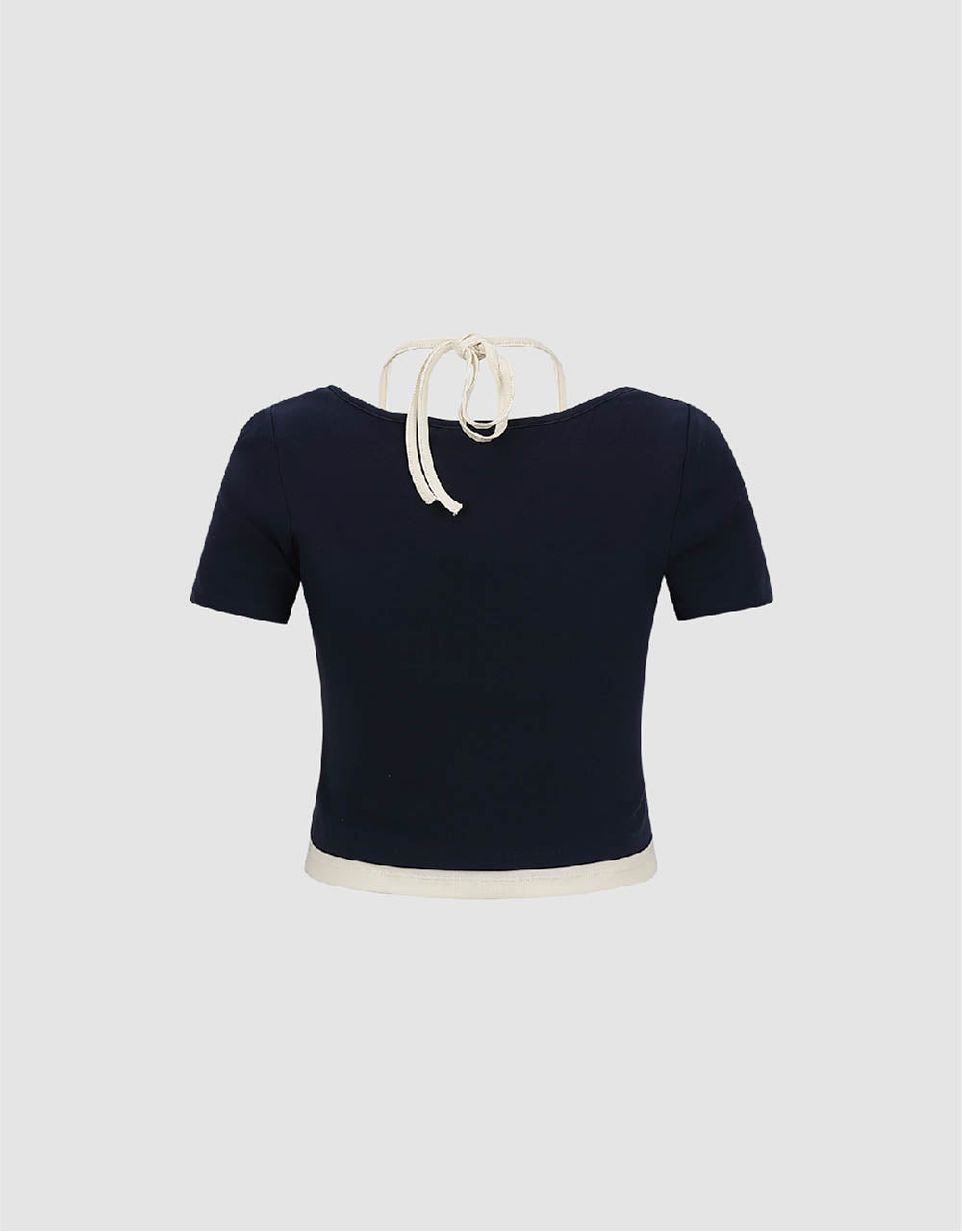 2 In 1 Halter Neck Knitted T-Shirt