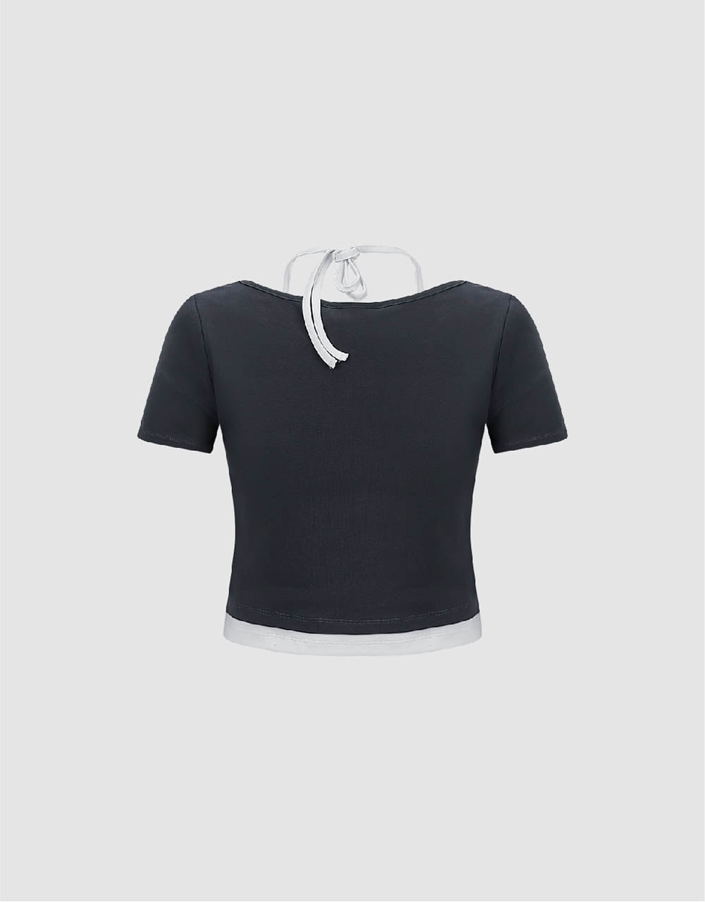 2 In 1 Halter Neck Knitted T-Shirt