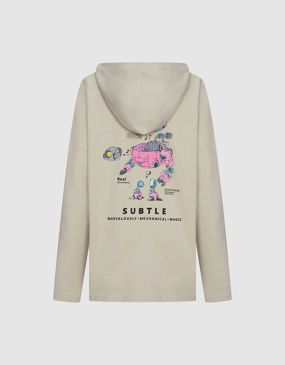 Printed Hooded Loose T-Shirt