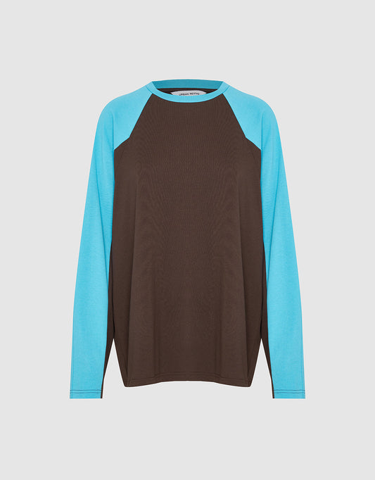 Raglan Sleeve Crew Neck Loose T-Shirt