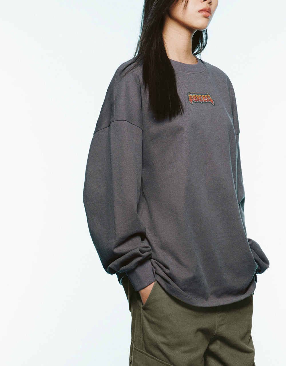 Letter Printed Crew Neck Loose T-Shirt