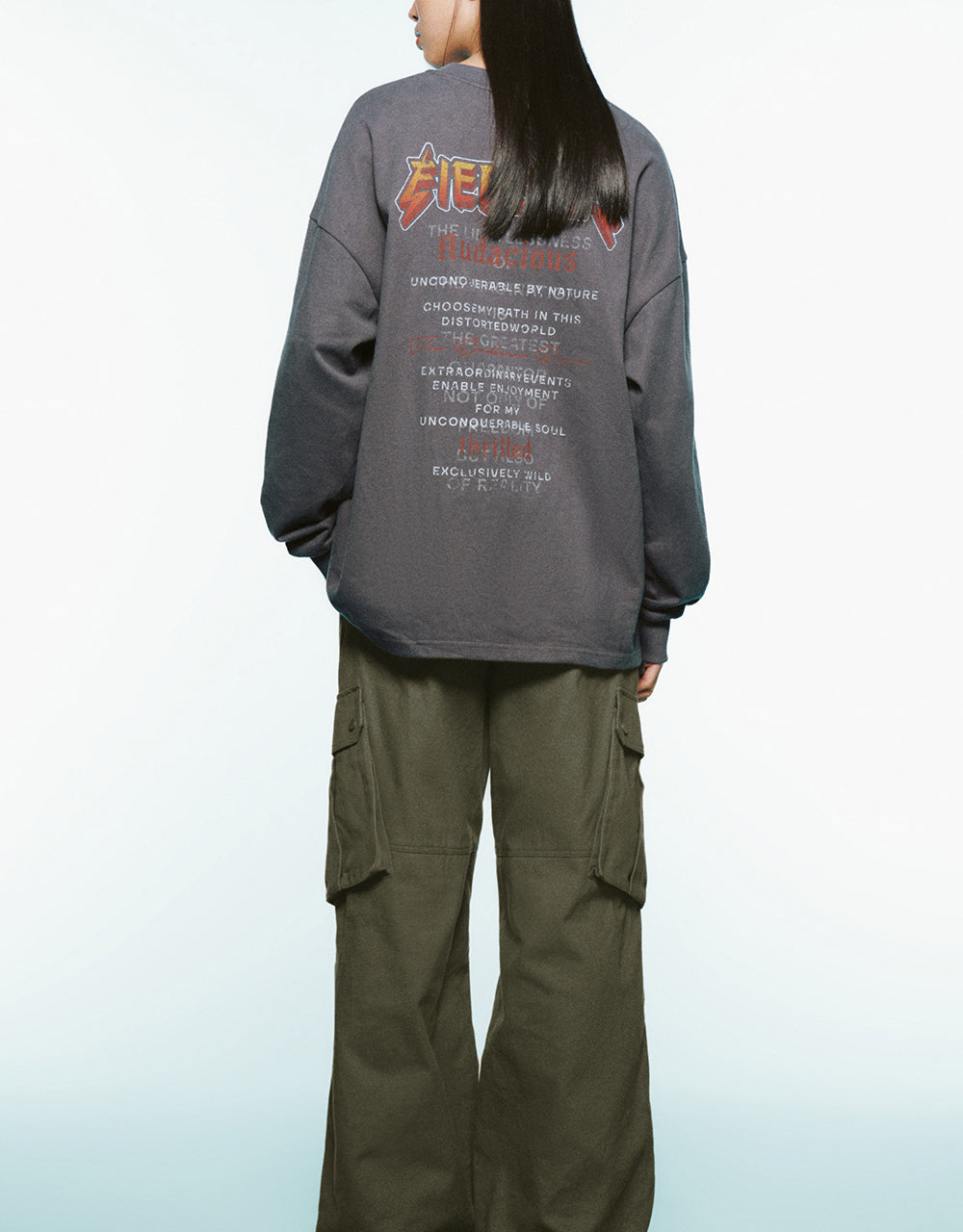 Letter Printed Crew Neck Loose T-Shirt