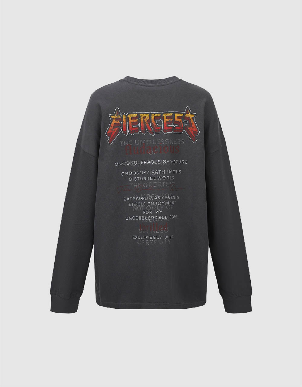 Letter Printed Crew Neck Loose T-Shirt