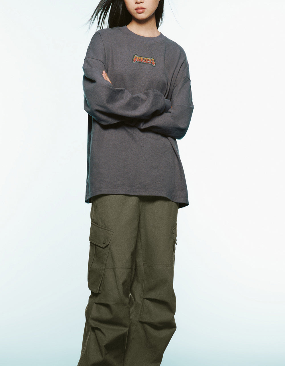 Letter Printed Crew Neck Loose T-Shirt