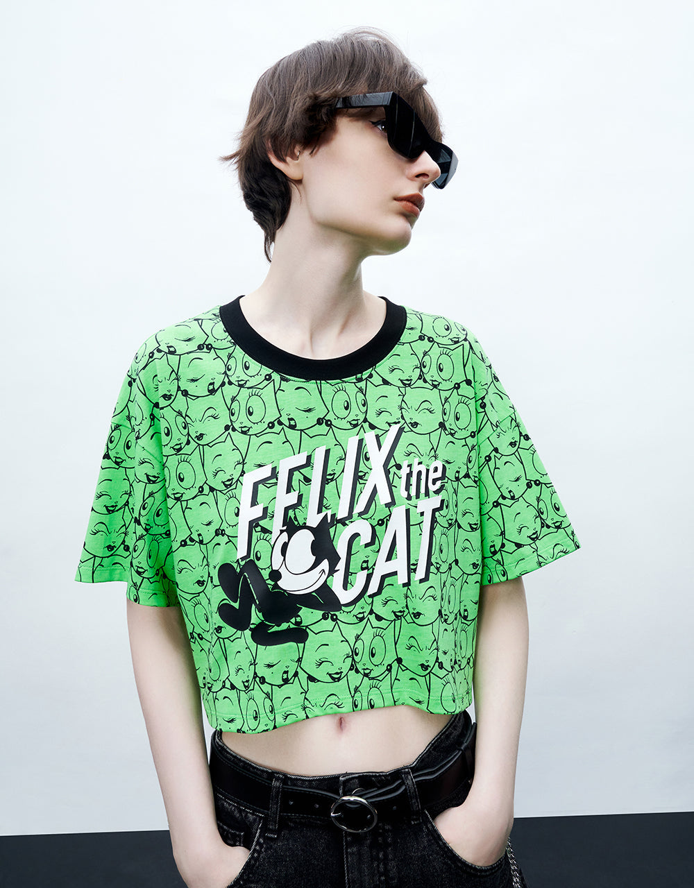 Felix The Cat Printed Crew Neck T-Shirt