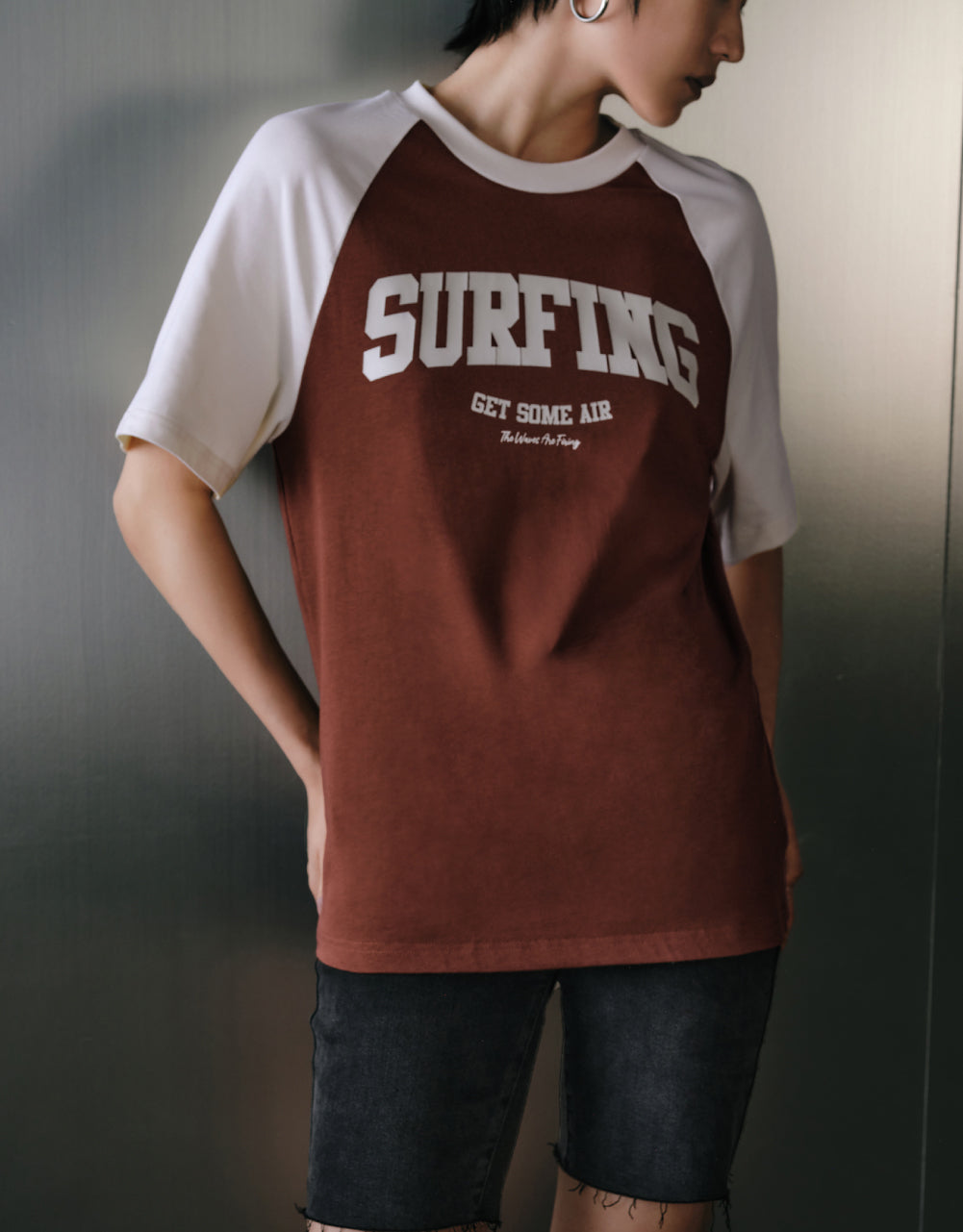 Printed Raglan Sleeve T-Shirt