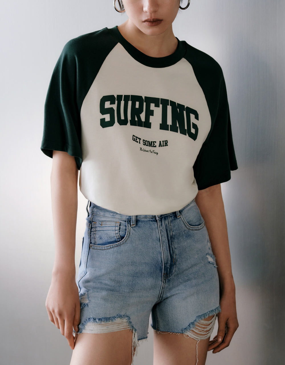 Printed Raglan Sleeve T-Shirt