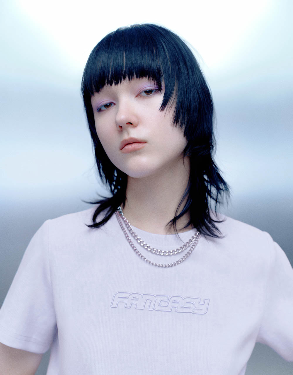 Letter Printed Crew Neck Skinny T-Shirt