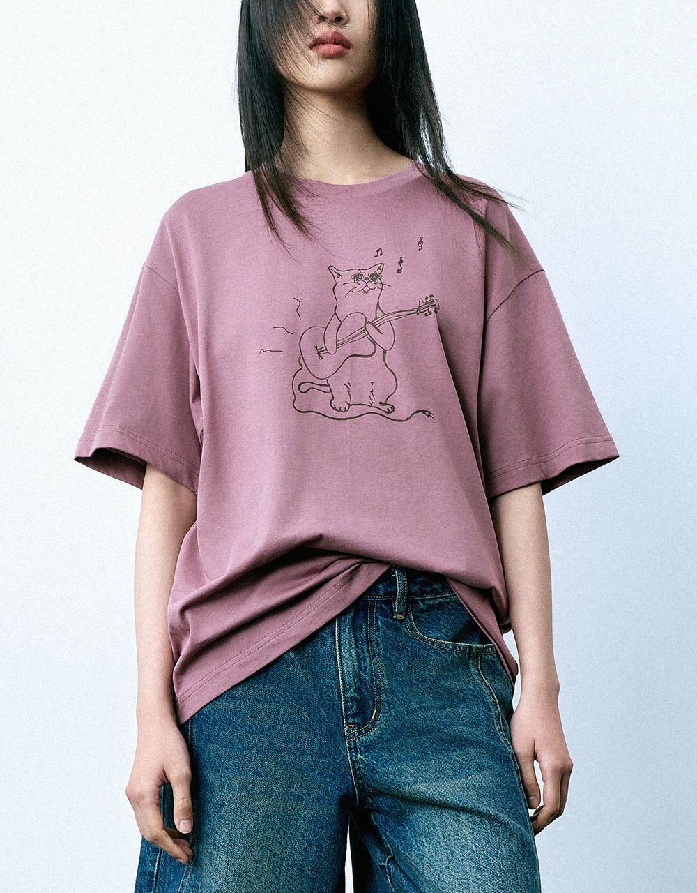 Printed Crew Neck Loose T-Shirt