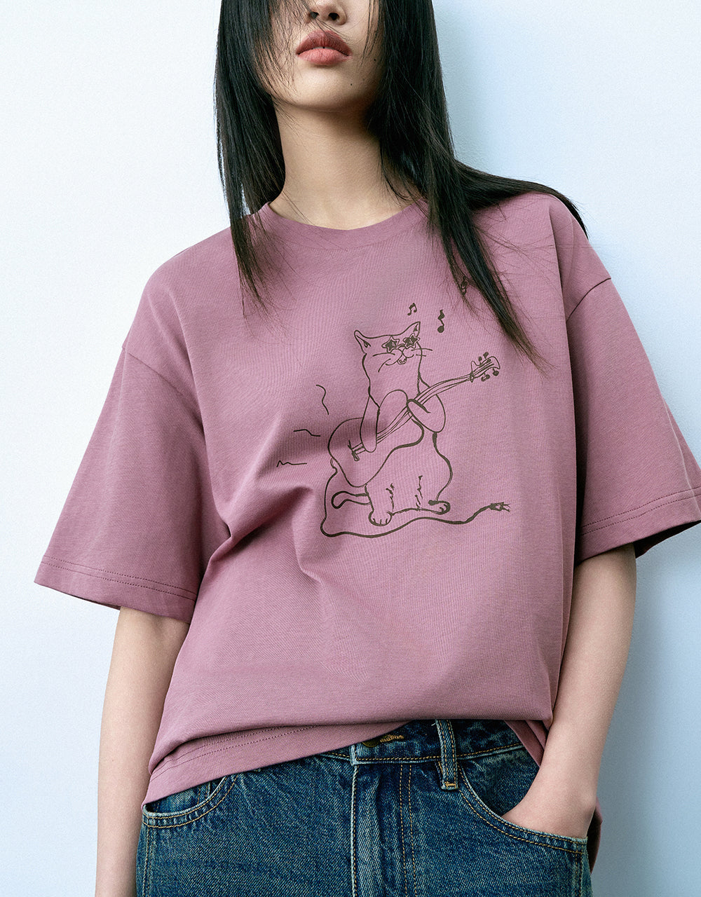 Printed Crew Neck Loose T-Shirt