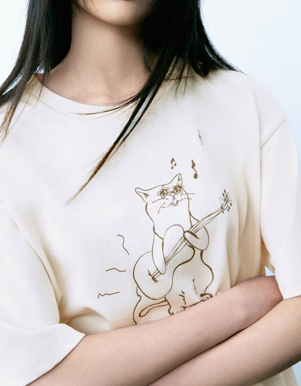 Printed Crew Neck Loose T-Shirt