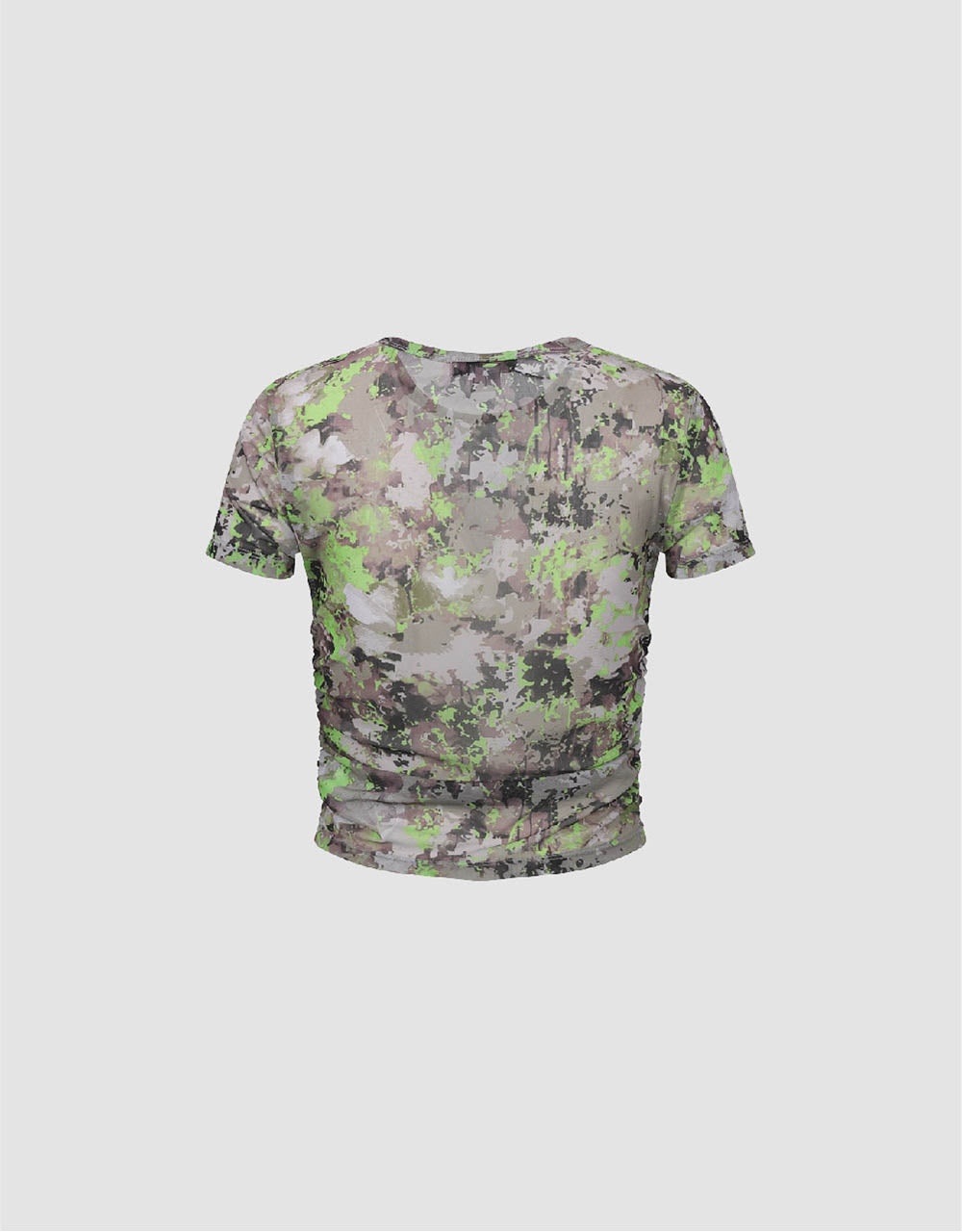 Camouflage Printed Crew Neck Skinny T-Shirt