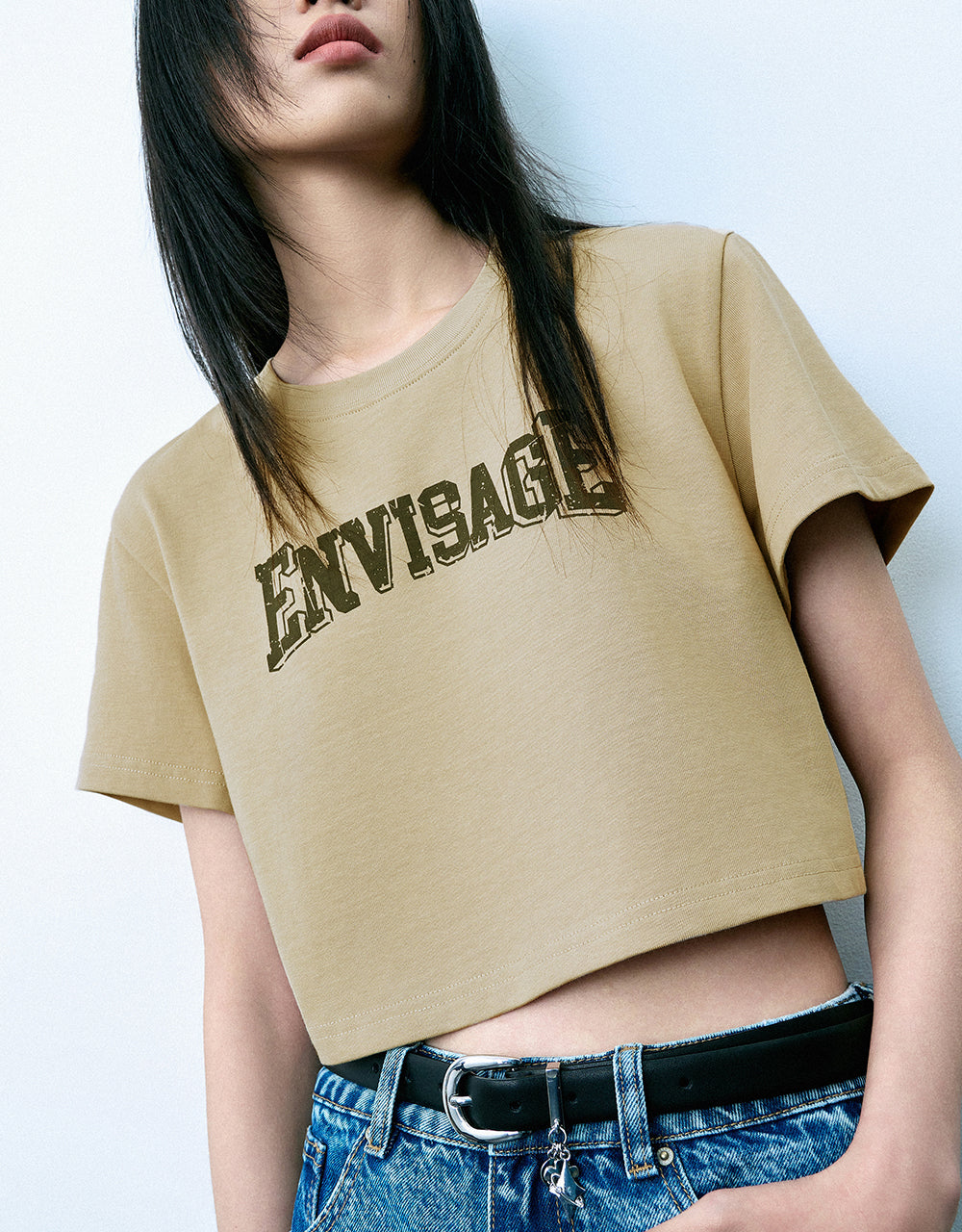 Letter Printed Crew Neck Loose T-Shirt